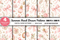 Summer Beach Hand Drawn Pattern JPG Product Image 1