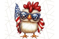 Patriotic Chicken Clipart Png, Funny 4th of July PNG Graphic Product Image 4