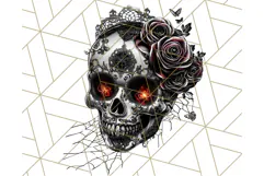 Bright Sugar Skull PNG Clipart, Halloween Colorful Skull Png Product Image 4