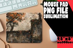 Fall Landscape Mouse Pad Watercolor Sublimation Product Image 1