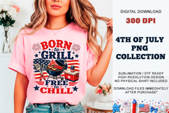 Born to Grill Free to Chill PNG | BBQ DTF Product Image 7