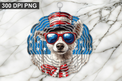 Dog Wind Spinner Sublimation -4Th Of July wind spinner PNG Product Image 1