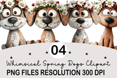 Whimsical Spring Dogs Clipart Spring Dogs Png Product Image 1