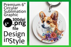 Dynamic Dog Print Sublimation Circle Keychain Product Image 1