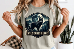 Wilderness Life PNG, Wolf and Moon Mountain Sublimation Product Image 8