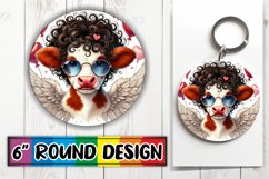 Playful Circle Car Coaster Sublimation, Valentines Product Image 1
