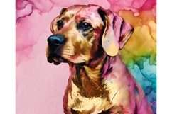 Alcohol Ink Rainbow Dog Tumbler Wrap | 20oz Skinny Design Product Image 7