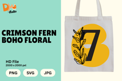 Crimson Fern Boho Floral Monogram Product Image 1