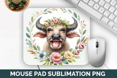 Buffalo, Cute Animals Mouse Pad PNG, Animal Lover Gift Product Image 1