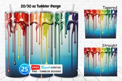 Christmas Paint Dripping 20/30oz Tumbler, BONUS 25 Tumbler Product Image 1
