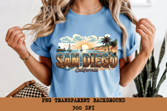 San Diego PNG, Vintage SoCal Beach Skyline Sublimation Product Image 8