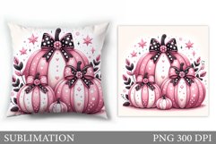 Pink Pumpkin Pillow Design. Pumpkin Sublimation Product Image 1