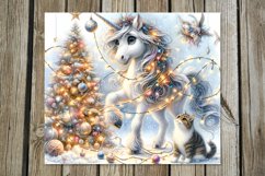 Christmas snowman &amp; unicorn | Skinny tumbler sublimation Product Image 8