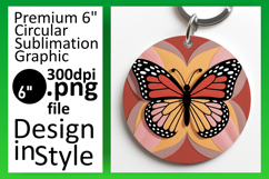 Creative Round Design for Keychains , Butterfly Product Image 1