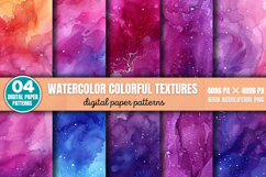 Watercolor Colorful Textures Background Paper PNG Product Image 1