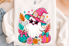 Preppy Witch Ghost Pumpkin Halloween PNG Product Image 1