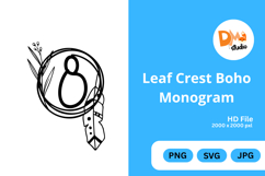 Leaf Crest Boho Monogram - Hand Drawn Botanical Letters Product Image 1