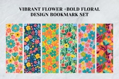 Vibrant Flower &amp; Bold Floral Bookmark Set,Bright Modern Product Image 8