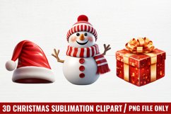 3D Christmas Sublimation Clipart Product Image 1
