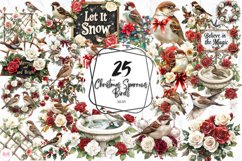 Christmas Sparrows Bird Clipart Product Image 1