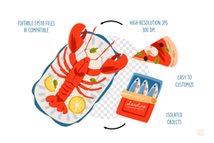 Mediterranean Clipart, Patterns, Recipe Cards Product Image 7