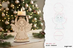 Nativity Angel Candle Holder Laser Cut | Glowforge | SVG Product Image 2