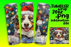 Christmas Peeking Dog Tumbler Wrap Winter Design Product Image 1