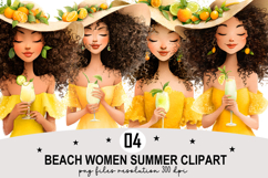 Beach Women Summer Clipart Watercolor PNG Product Image 1
