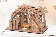 Nativity Scene Candle Holder Laser Cut | Candle Stand | SVG Product Image 8