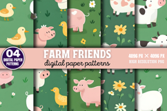 Farm Friends Digital Paper Background Bundle PNG Product Image 8