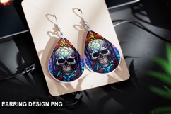 Stained Glass Halloween Skull Earring Design Product Image 1