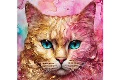 Alcohol Ink Rainbow Cat Tumbler Wrap Design|20oz Skinny PNG Product Image 8