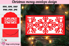 Christmas Snowflakes Money Envelope svg, Papercut Gift Card Product Image 2