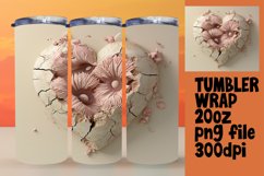 Enchanting 3D Heart Tumbler: Love in Full Bloom Product Image 1