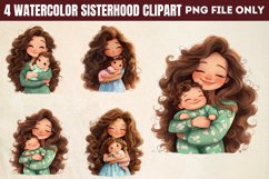 Watercolor Sisterhood Clipart PNG Product Image 1