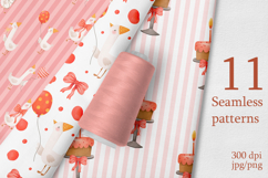 Cute Hand Drawn Birthday Goose Clipart &amp; Pattern Product Image 8
