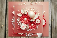 3D papercut red & white Flowers | 8 Skinny tumbler designs Product Image 8