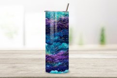 Sparkling Purple glitter Ombre Tumbler Wrap, teal PNG Product Image 2