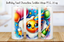 Birthday Food Character Tumbler Wrap Bundle PNG 20 oz Product Image 9