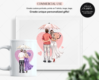 Couple with Umbrella Clipart Portrait Creator Product Image 6