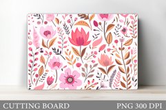 Flowers Cutting Board. Kitchen Cutting Board Sublimation Product Image 1