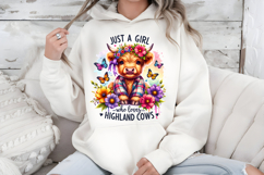 Just A Girl Who Loves Highland Cows PNG, Cow Sublimation Product Image 7