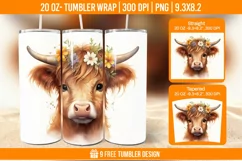 Highland Cow Tumbler Designs, Sublimation Wrap Product Image 1