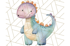 Watercolor Dinosaur and Rainbow PNG Clipart, Baby Nursery Product Image 4