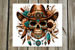 Western skull | straight skinny tumbler sublimation design 2 Product Image 4