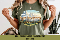 Dolomites PNG, Vintage Italy Mountain Alps Sublimation Product Image 1