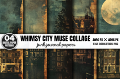 Whimsy City Muse Collage Journal Paper PNG Product Image 1