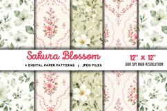 Sakura Blossom Digital Paper JPG Product Image 1