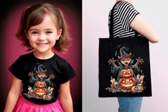 Watercolor Halloween Spooky Cat PNG sublimation Product Image 3