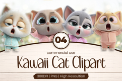 Sleepy Kawaii Kittens Clipart Sublimation PNG Product Image 1